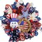 20" Patriotic Wreaths for Front Door - Mesh 4th of July Wreath, Memorial Day & Independence Day Patriotic Decorations with Stars & Stripes Design, Indoor Outdoor Wall Decor (Red White Blue)